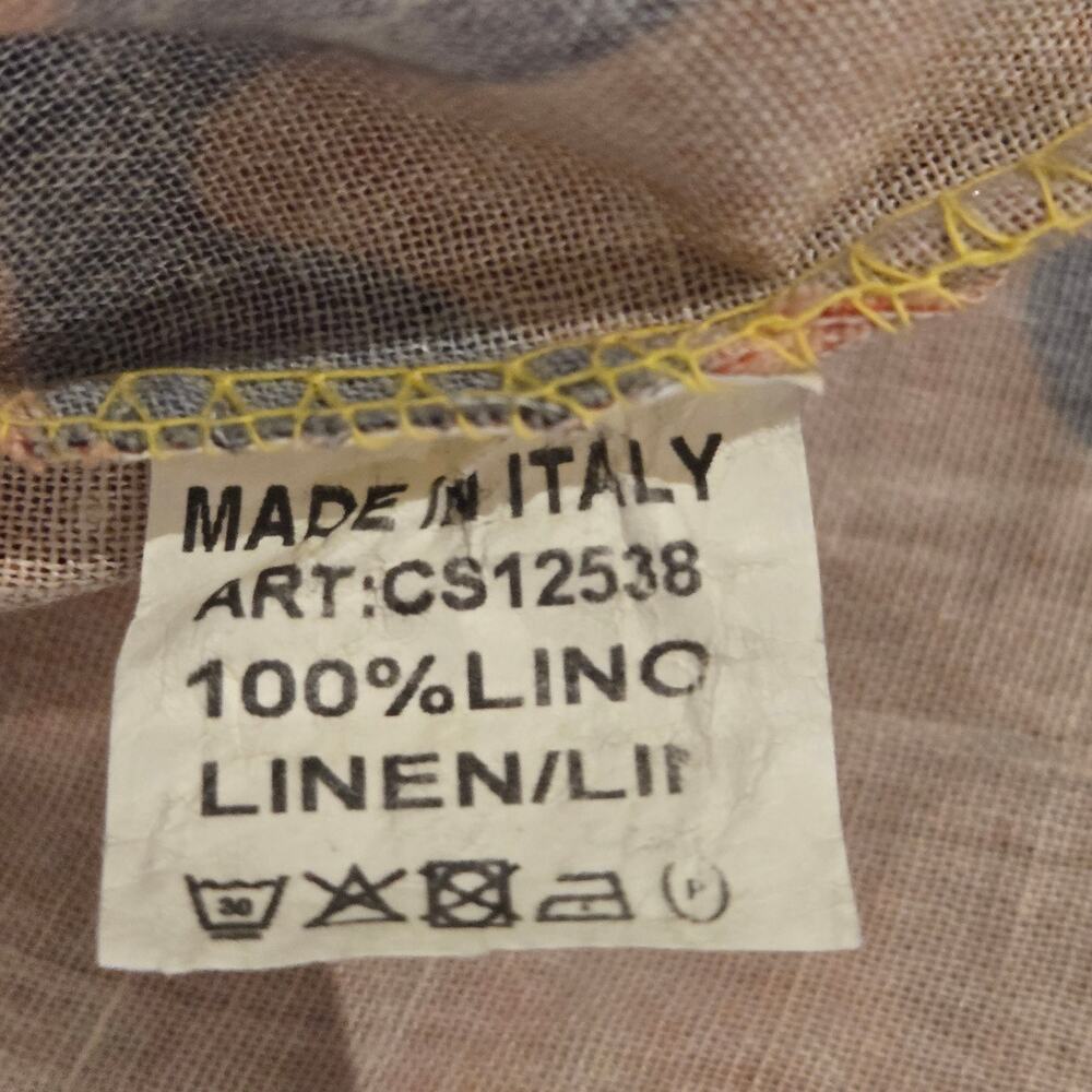 Made in Italy 100% Linen Maxi Dress Art to Wear Artsy Eclectic Aunt Lagenlook L - Picture 8 of 8